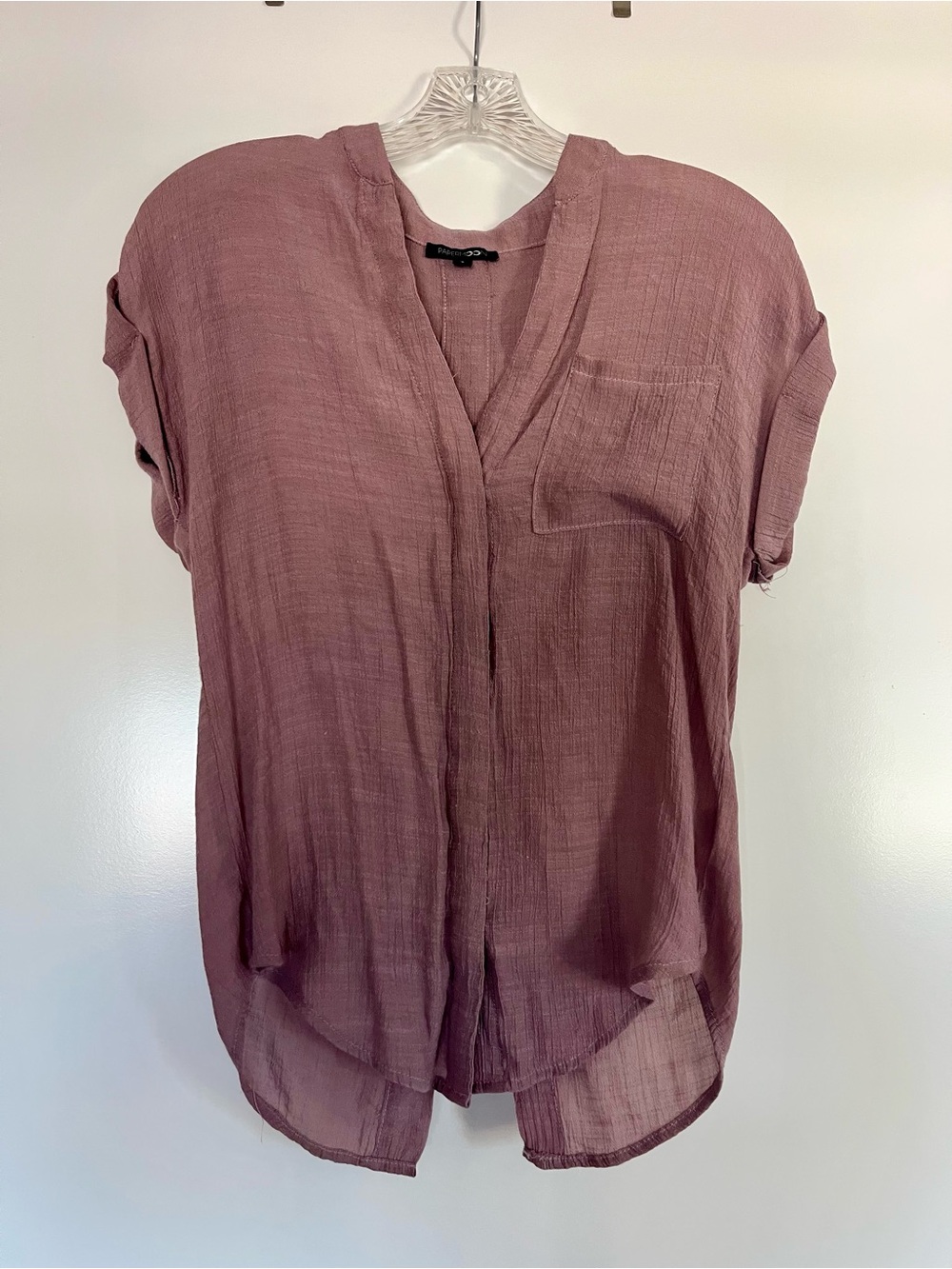 Papermoon Mauve V-Neck Short Sleeve Blouse